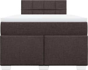 vidaXL Łóżko kontynentalne z materacem, brązowe, tkanina, 120x200 cm 4