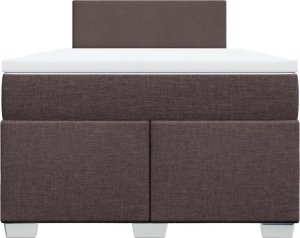 vidaXL Łóżko kontynentalne z materacem, brązowe, tkanina, 120x200 cm 4