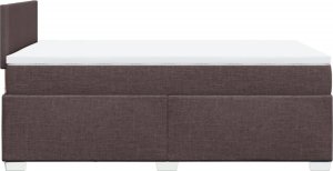 vidaXL Łóżko kontynentalne z materacem, brązowe, tkanina, 120x200 cm 5