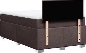 vidaXL Łóżko kontynentalne z materacem, brązowe, tkanina, 120x200 cm 6