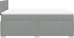 vidaXL Łóżko kontynentalne z materacem, jasnoszare, tkanina 120x200 cm 5