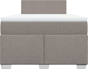 vidaXL Łóżko kontynentalne z materacem, taupe, tkanina, 120x200 cm 4