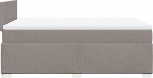 vidaXL Łóżko kontynentalne z materacem, taupe, tkanina, 120x200 cm 5