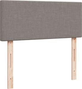 vidaXL Łóżko kontynentalne z materacem, taupe, tkanina, 120x200 cm 7