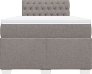 vidaXL Łóżko kontynentalne z materacem, taupe, tkanina, 120x200 cm 4