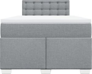 vidaXL Łóżko kontynentalne z materacem, jasnoszare, tkanina 120x200 cm 4