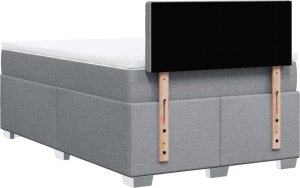 vidaXL Łóżko kontynentalne z materacem, jasnoszare, tkanina 120x200 cm 6