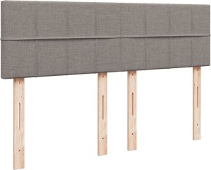 vidaXL Łóżko kontynentalne z materacem, taupe, tkanina, 140x200 cm 8