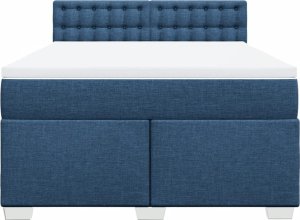 vidaXL Łóżko kontynentalne z materacem, niebieskie, tkanina 140x200 cm 4