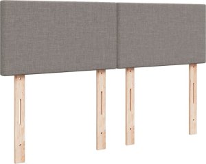 vidaXL Łóżko kontynentalne z materacem, taupe, tkanina, 160x200 cm 7