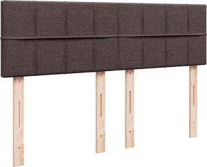 vidaXL Łóżko kontynentalne z materacem, brązowe, tkanina, 160x200 cm 8