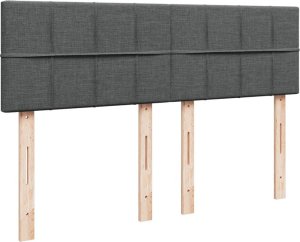 vidaXL Łóżko kontynentalne z materacem, ciemnoszara tkanina 160x200 cm 8