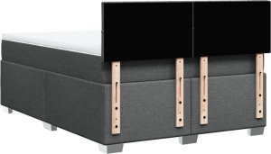 vidaXL Łóżko kontynentalne z materacem, ciemnoszara tkanina 160x200 cm 10