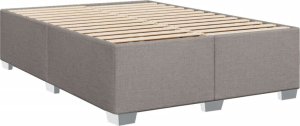 vidaXL Łóżko kontynentalne z materacem, taupe, tkanina, 160x200 cm 5