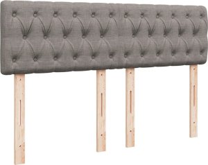 vidaXL Łóżko kontynentalne z materacem, taupe, tkanina, 160x200 cm 8