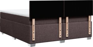 vidaXL Łóżko kontynentalne z materacem, brązowe, tkanina, 200x200 cm 10