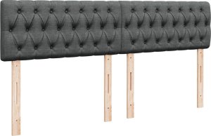 vidaXL Łóżko kontynentalne z materacem, ciemnoszara tkanina 200x200 cm 8