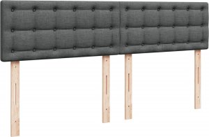 vidaXL Łóżko kontynentalne z materacem, ciemnoszara tkanina 200x200 cm 8