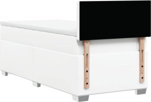 vidaXL Łóżko kontynentalne z materacem białe 100x200 cm 6