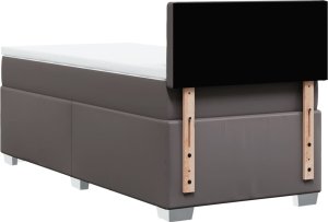 vidaXL Łóżko kontynentalne z materacem szare 100x200 cm 6