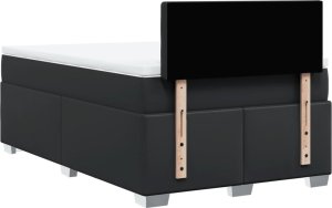 vidaXL Łóżko kontynentalne z materacem czarne 120x200 cm 6