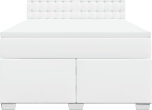 vidaXL Łóżko kontynentalne z materacem białe 140x200 cm 4