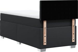 vidaXL Łóżko kontynentalne z materacem czarne 100x200 cm 6