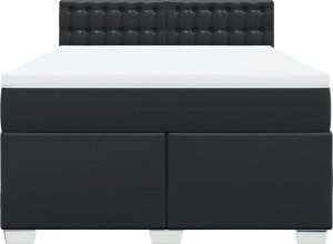 vidaXL Łóżko kontynentalne z materacem czarne 140x190 cm 4