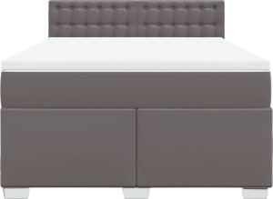 vidaXL Łóżko kontynentalne z materacem szare 140x200 cm 4