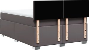 vidaXL Łóżko kontynentalne z materacem szare 140x200 cm 10