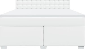 vidaXL Łóżko kontynentalne z materacem białe 180x200 cm 4