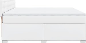 vidaXL Łóżko kontynentalne z materacem białe 180x200 cm 5
