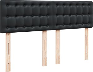 vidaXL Łóżko kontynentalne z materacem czarne 140x200 cm 5