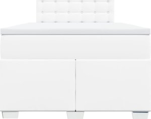 vidaXL Łóżko kontynentalne z materacem białe 120x200 cm 4