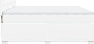 vidaXL Łóżko kontynentalne z materacem białe 200x200 cm 5