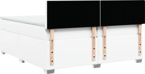vidaXL Łóżko kontynentalne z materacem białe 200x200 cm 6