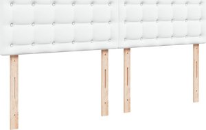 vidaXL Łóżko kontynentalne z materacem białe 200x200 cm 7