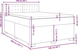 vidaXL Łóżko kontynentalne z materacem białe 160x200 cm 12