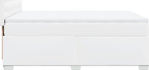 vidaXL Łóżko kontynentalne z materacem białe 160x200 cm 5