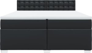 vidaXL Łóżko kontynentalne z materacem czarne 200x200 cm 4