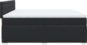 vidaXL Łóżko kontynentalne z materacem czarne 200x200 cm 5