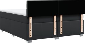 vidaXL Łóżko kontynentalne z materacem czarne 200x200 cm 6