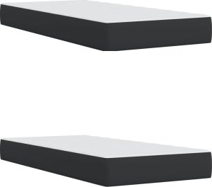 vidaXL Łóżko kontynentalne z materacem czarne 200x200 cm 10