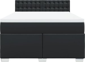 vidaXL Łóżko kontynentalne z materacem czarne 160x200 cm 4