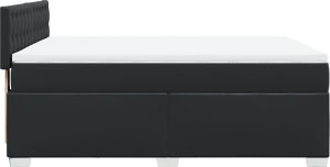 vidaXL Łóżko kontynentalne z materacem czarne 160x200 cm 5