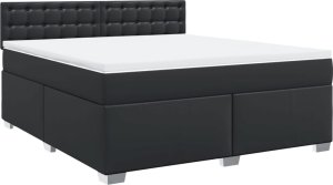 vidaXL Łóżko kontynentalne z materacem czarne 180x200 cm 2