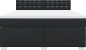 vidaXL Łóżko kontynentalne z materacem czarne 180x200 cm 4