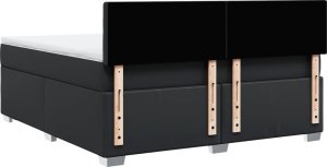 vidaXL Łóżko kontynentalne z materacem czarne 180x200 cm 6