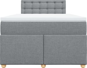 vidaXL Łóżko kontynentalne z materacem, jasnoszare, tkanina 120x200 cm 4