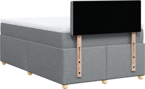 vidaXL Łóżko kontynentalne z materacem, jasnoszare, tkanina 120x200 cm 6